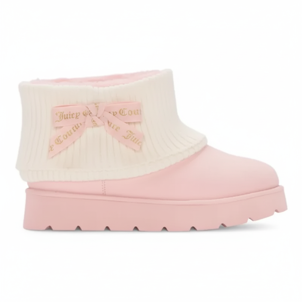 Pink Flat Heel Winter Boots