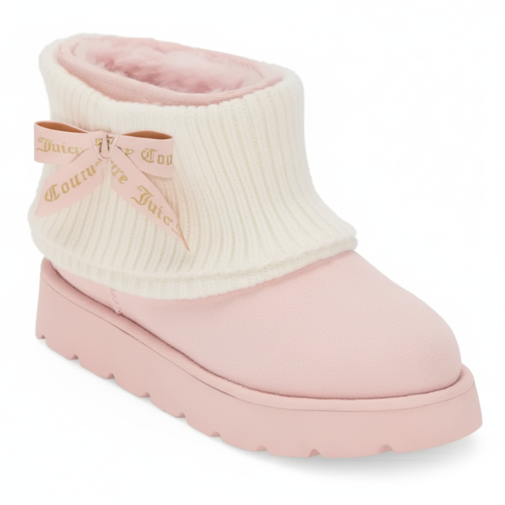 Pink Flat Heel Winter Boots