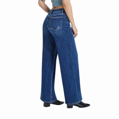 Mid-Low Rise Stretch Wide-Leg Baggy Jeans